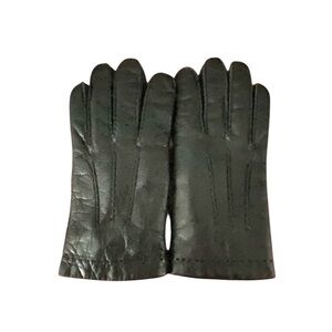 Aris M Medium Black Leather Fur Lined Gloves for Men
